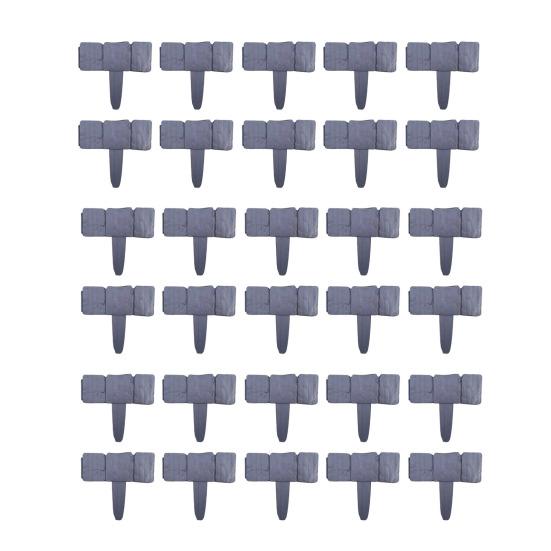 Imitation Stone Garden Fence, Garden Landscape Edging Border, Interlocking Plastic Retaining Edging Border, Decorative Picket Panels for Flower Bed