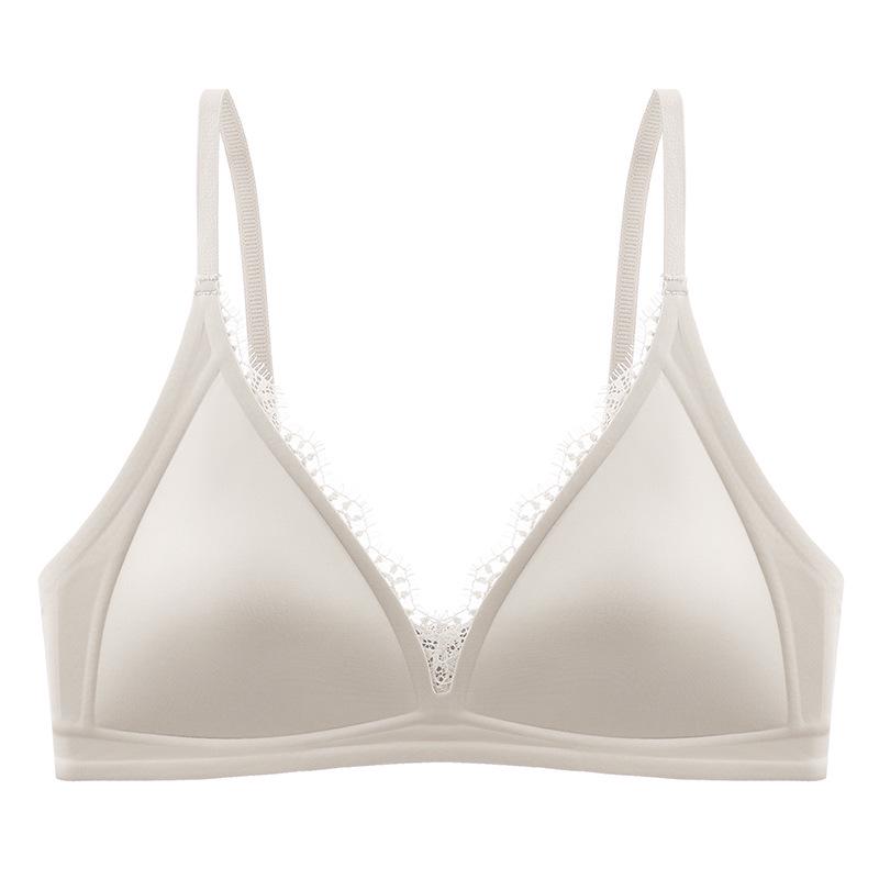 Lace Trim Wirefree Bra - Small Chest Support & Beautiful Back Design