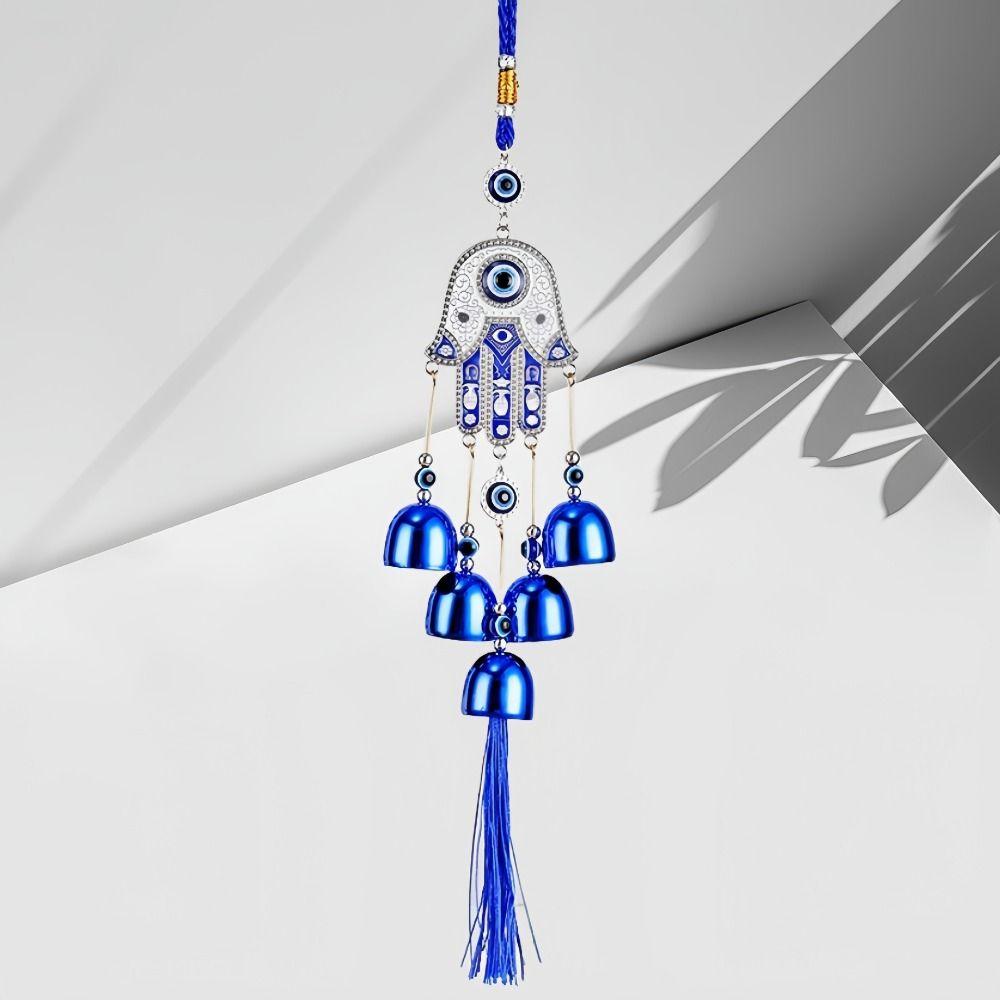 Bells Blue Eyes Wind Chime Handmade Metal Wind Music Bell Car Pendant  Garden Decoration