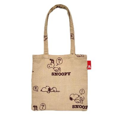 8589 Snoopy Flat Mini-käekott IP Baby Lou Jacquard [Rootote] Peanuts-8P (02 beež)