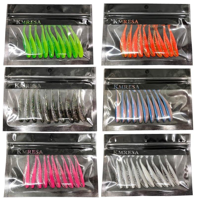 

10шт / лот поддельный wobbler рыбалка приманки 70 мм / 2 г легкий очиститель плавательной приманки силиконовая мягкая приманка двойной цвет карп искусственная мягкая приманка