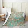 Paisley Fuzzy Throw Blanket Bohemian Exotic Style Flannel Fleece All Season Bed Blanket for Sofa Couch Room Indian Style Red Yel