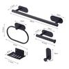Stainless Steel No-Drill Towel Ring Holder Set Bathroom Wall Mount 4/5/7 Piece Kit In Black Gold