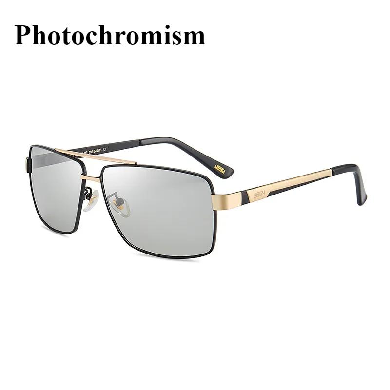 Okulary przeciwsłoneczne męskie w stylu polaryzacyjnym do jazdy dziennej i nocnej, okulary noktowizyjne fotochromowe