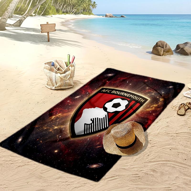 Bournemouth Football Print Beach Towel, Large Soft Quick Dry Towel for Beach Camping Swimming