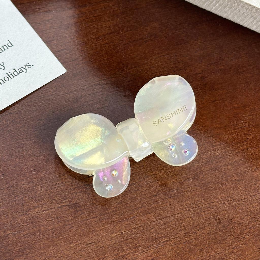 Trendy Rhinestone-encrusted Butterfly Duckbill Hair Clip In Dreamy Blue And Purple Color For Women