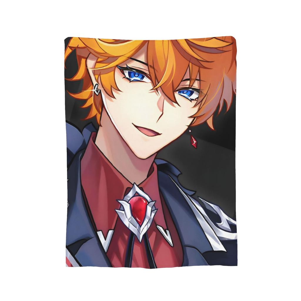 Childe Tartaglia Genshin Impact Blankets Flannel Printed   Multifunction Super Warm Throw Blankets for Bedding Car Rug Piece