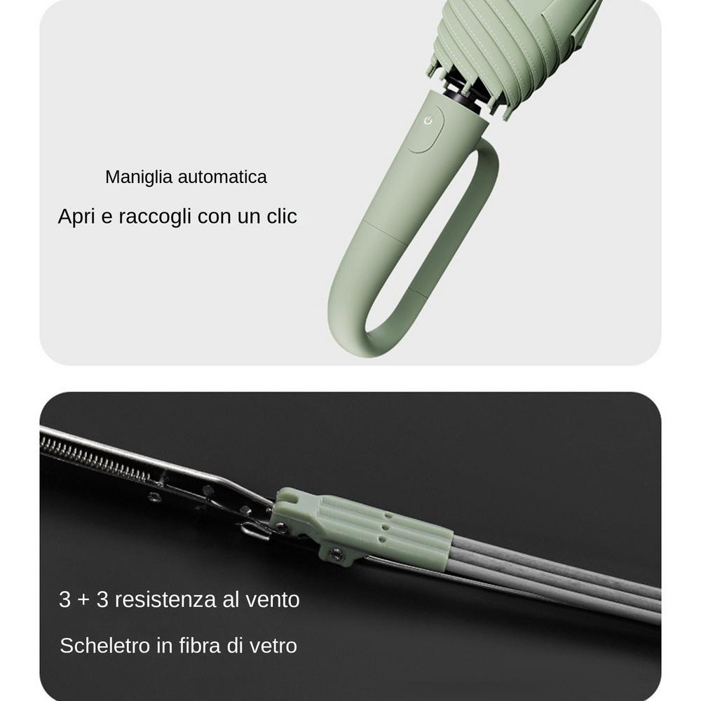 

Зонт с пряжкой-кольцом, портативный складной зонт, большой компактный зонт для защиты от дождя и ультрафиолета, автоматический солнцезащитный зонт зелёный