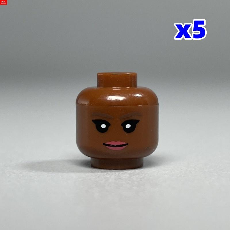 MOC Bricks Hollow Flesh Face Expression Head For 4cm Figure DIY Educational Building Blocks Toys For Children Gifts