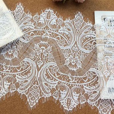  Adorno de encaje de pestañas de 3 metros, material de encaje de velo de boda de alta calidad, adorno de encaje de pestañas bilateral, accesorios de ropa diy