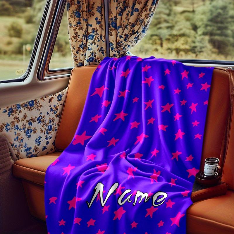 Pink Star Blanket Personalized Name Soft Comfortable Stylish Blanket Car Blanket Perfect For Travel Camping Outdoor Home Suitable For All Seasons