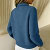 Women's Casual And Fashionable Knitted Collared Solid Color Cardigan
