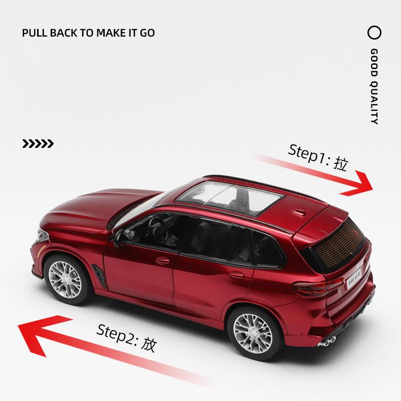 1/32 BMW X5M SUV Stopowy Samochód Odlewany i Pojazdy Zabawkowe Model Samochodu Dźwięk i Światło Samochód z Napędem Wstecznym Zabawki Samochodowe dla Dzieci Prezenty