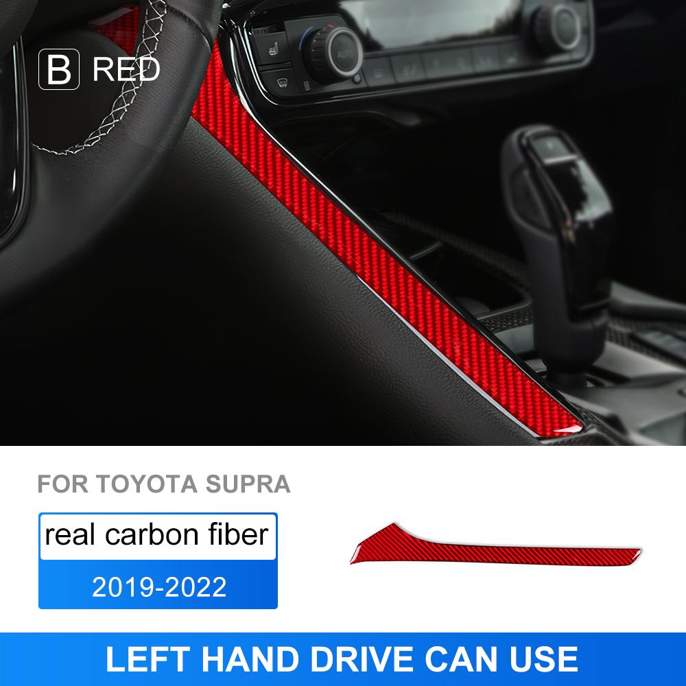 Real Carbon Fiber Sticker For Toyota Supra GR A90 A91 MK5 -  2024 2025 Car Gear Side Strip Interior Trim Accessories