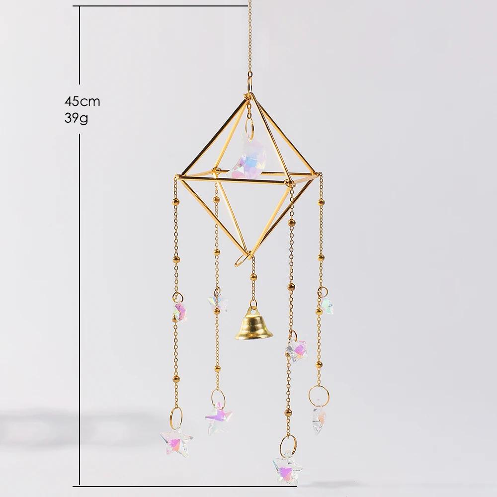 Regenbogen Stern Mond Windspiele, Sonnenfänger Outdoor Fenster Heimdekoration Garten Auto Anhänger