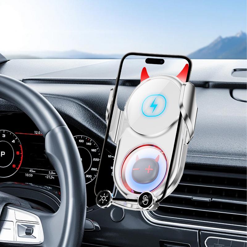 Car Charging Phone Holder 360-Degree Rotatable Fast Charging Phone Holder Anti-Shaking Funny Phone Stand Decorative Phone Holder