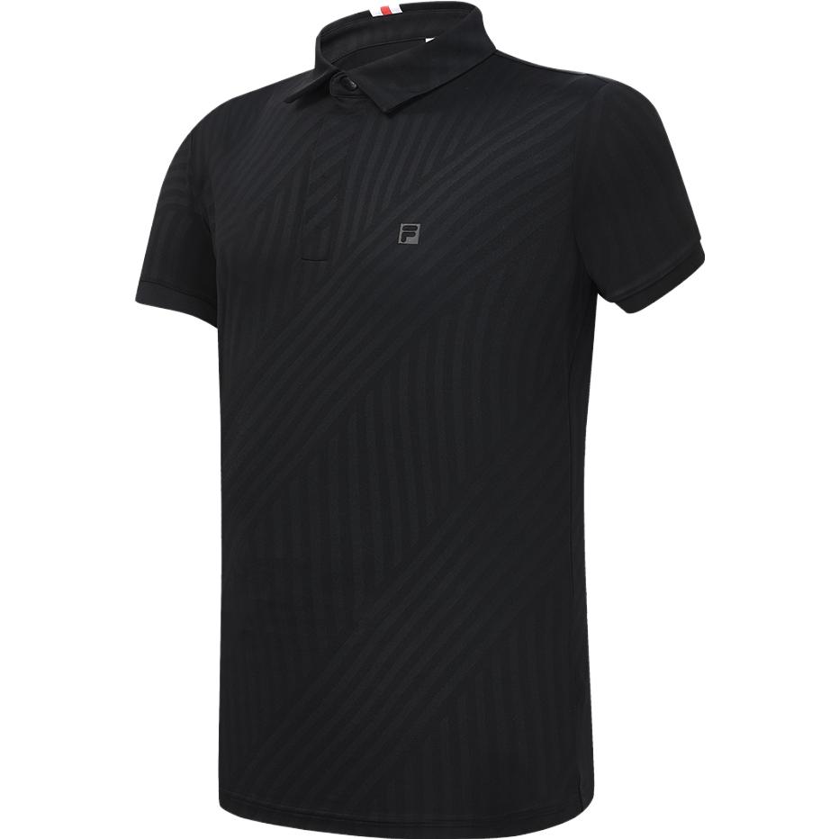 

FILA 2023 Summer New Casual Literary Fashion Knitted Short Sleeve Polo Shirt Men Polo Shirts Black A11M335103FBK M