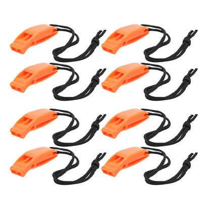 8PCS KS 923 Plastic Water Sports Emergency Survival Outdoor Double Frequency Multifunction Whistle AccessoryOrange