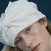 TURBAN HAT_RIBBON_LACE WHITE
