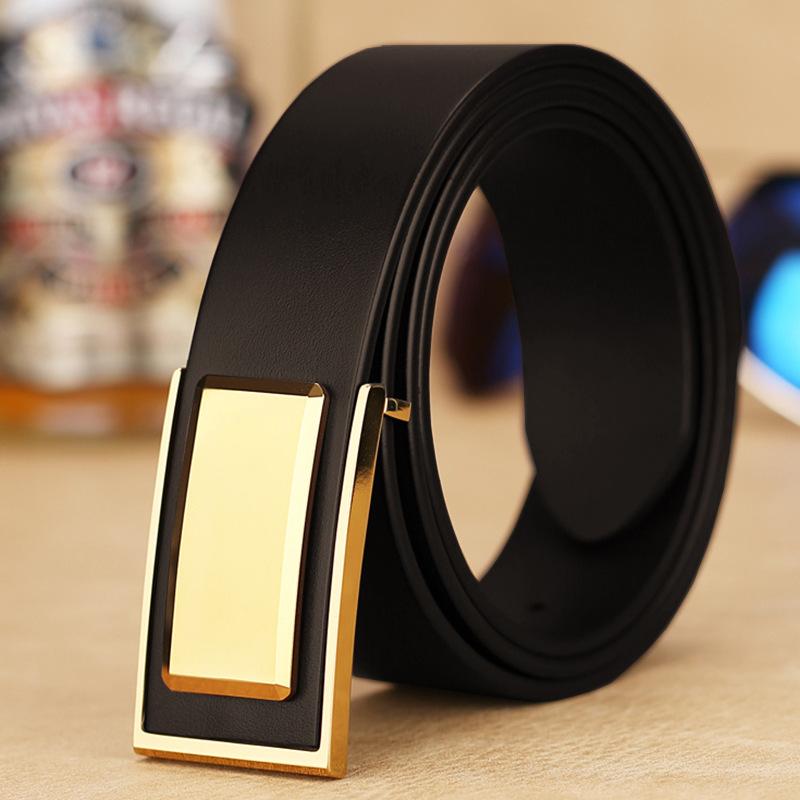 Men s Black Alloy Buckle Plate Buckle Punched Eyelet Youth Suit Formal Wear Belt