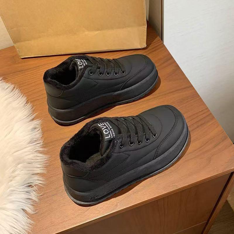 Fleece board shoes women's platform bread shoes, winter cotton shoes warm fleece thickened shoes women's cotton shoes