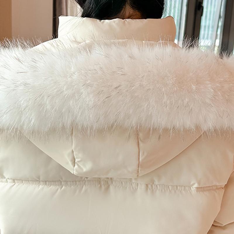 Mode Winter Damen Mäntel Kunstfellkragen Warme Parkas Dicke Lockere Damenjacken