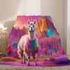 1pc Llama Print Flannel Blanket - Soft All-Season Bedspread with Llama & Llama Pattern, Cozy Bed Cover for Sofa, Bed, or Office