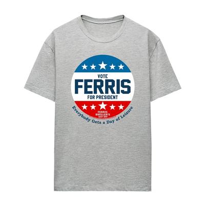 Ferris Bueller Vote Ferris For President Womens 100% Cotton T-shirt Mens Tees Top S-2XL, Athletic Heather