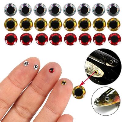4mm 5mm 6mm Simulation 100pcs/lot DIY Eyes Fishing Lure Eyes 3D Fish Eyes Artificial Fish Eyes