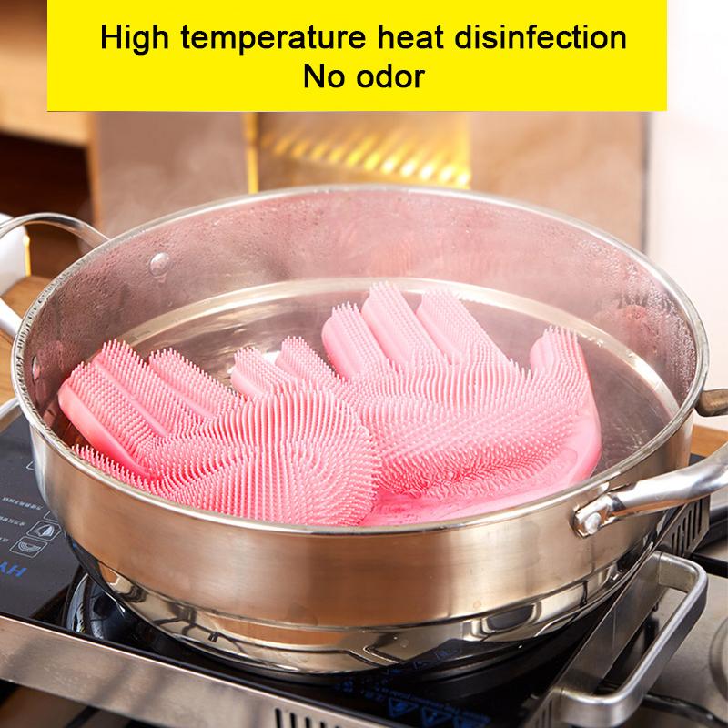 Multifunctional Silicone Rubber Dish Washing Gloves Kitchen Pet Bath Cleaning Scrubber - Sale Price - Buy Online In Pakistan - Foto 11