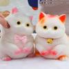 Cartoon Soft Material Cat Shaped Squeeze Colorful Mini Size Animal Squeeze Cat Bell Bow Slow Rebound Squeeze