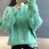 Winter Women's Sweater Women's Loose Pullover Thickened Round Neck Fried Dough Twists Knit