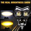 1pc/2Pcs 3inch LED Driving Light Dual Color LED Motorcycle Sportlight Auxiliary Lamp Owl for Truck Offroad 12V 24V