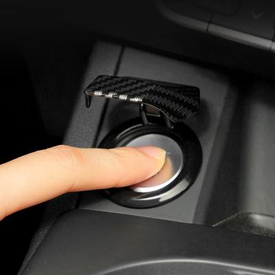 Automašīnas Moto dzinēja palaišanas apturēšanas pogas vāka aizdedzes slēdzis Rotējošais aizsargapvalks Motocikla starta gredzena dekorācijas uzlīme