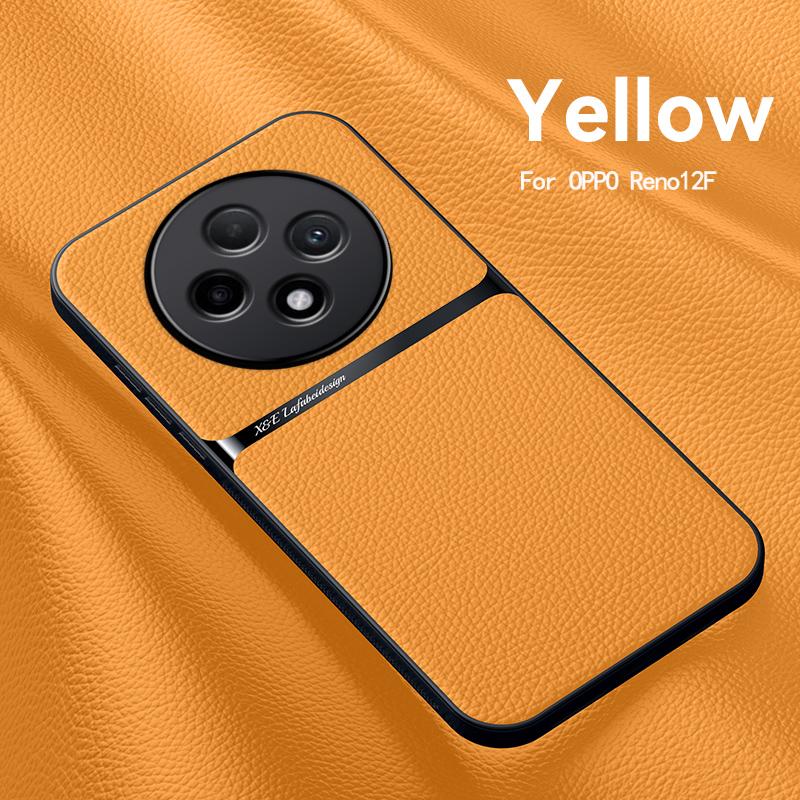 For OPPO Reno 12 F 5G Case Car Magnetic Holder Phone Case For OPPO Reno 12F 12 F 5G CPH2637 6.67" Shockproof Leather Back Cover