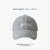 Korean Style Embroidered Letter Baseball Cap for Women with Thick Plush Baseball Cap Warmth and Cold To Show Their Face Adjustable Hat