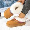 European and American Large-size Snow Boots for Women's Winter New Short Tube Color Warm and Velvet Thickened Versatile Snow Shoes