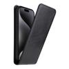 For iPhone 15 Pro Case with Card Slot Magnetic Vertical Flip Leather Phone Cover