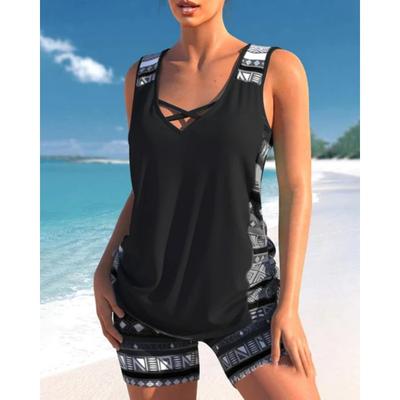 Damen-Bikini mit hohem Bund Zweiteiliges Set