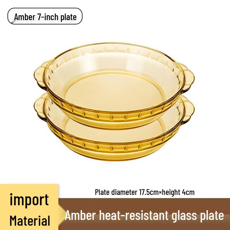 Microwave & Oven-Safe Luxury Glass Plate for Baking, Steaming, and Serving.