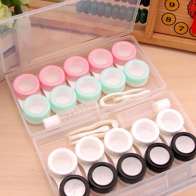 Five-pack of Color Contact Lens Case Leak-proof Clear Lens Case