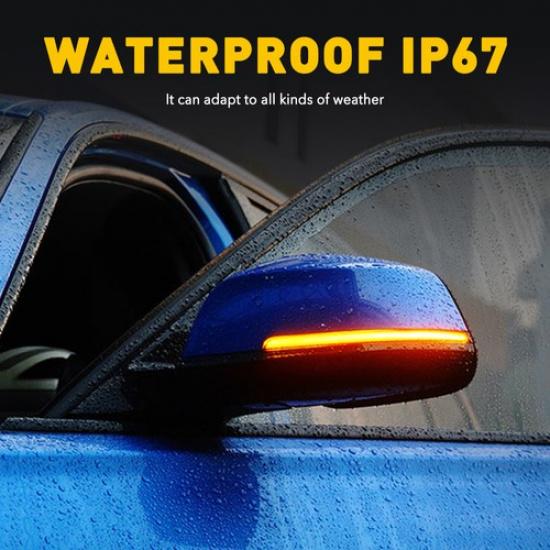 2x Dynamic Smoked LED Mirror Side Turn Signal Lights For BMW F30 F31 F35 F80 3er