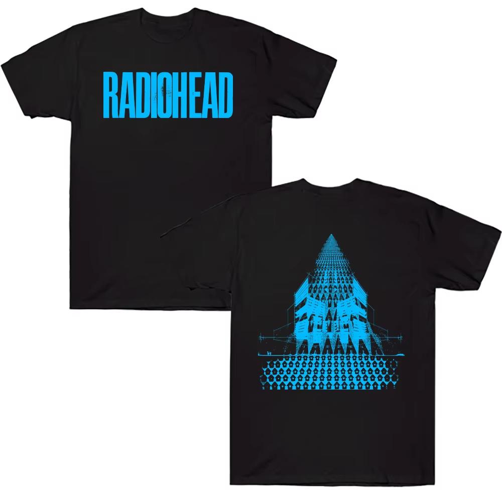 Radiohead Band Tour Graphic T Shirts Fashion Aesthetic Cotton Tee Summer New Harajuku Mens Women Streetwear Oversized Breathable