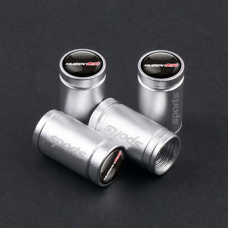 4Pc Aluminum Car Tire Valve Stem Cap Dust Cover Accessories For Honda Civic Fit Accord City Vezel CR-V S660 Odyssey HR-V Insight ajw256