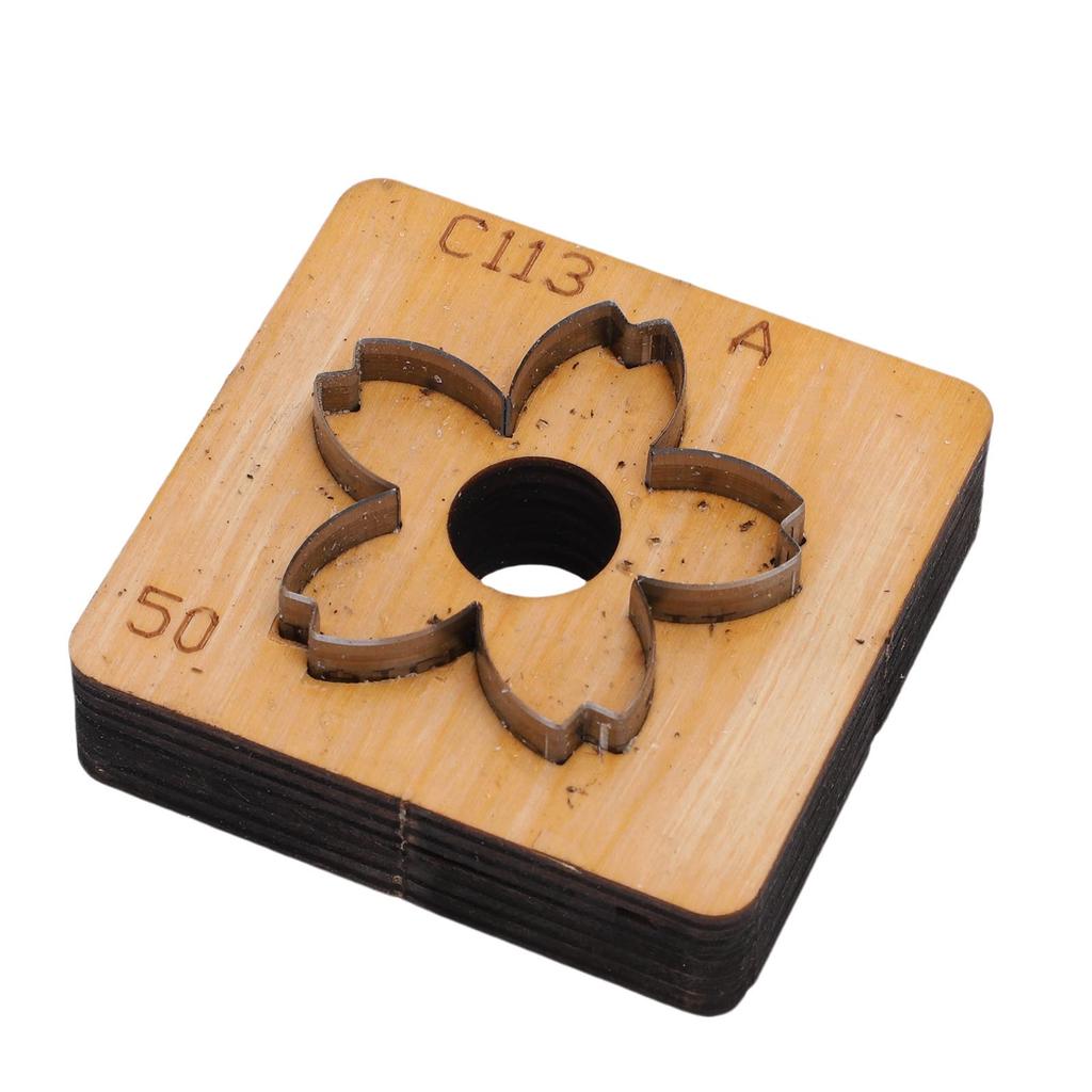 Leather Cutting Mold with Wood Base Flower Shape Punching Die for Making Keychain Bag Decorations