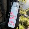 1PC Pink Cherry Blossom Floral Print 750ml Color Plastic Sports Water Bottle Leakproof Flip Straw Lid Suitable for Sports Office Home Use
