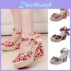 Premium Quality Women Boho Beach Sandals With Floral Wedge Heels For Summer Style