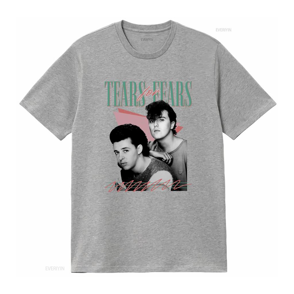Tears For Fears Retro Band T Shirt Fans With Stylish Print Design Vintage Washed Slightly Breathable Versatile Homme Stretched