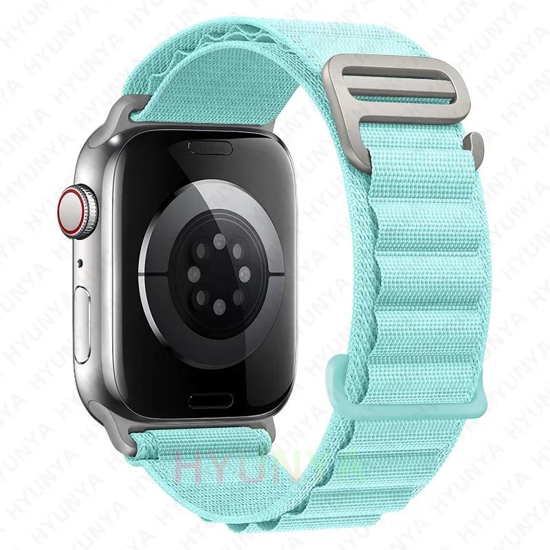 

Alpine Strap for Apple Watch Band 45mm 49mm Iwatch Series 10 42mm 46mm 9 8 7 Se Ultra 2 Watchband 44mm 41mm 40mm Correa Bracelet 42-44-45-46-49mm светло-синий