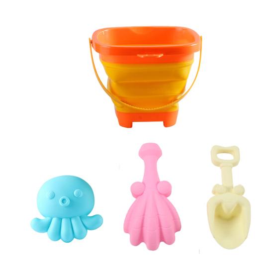 

Kids Collapsible Beach Bucket Set with Sand Toys Portable Sand Digging Bucket Shovel Beach Sand Play Tool for Outdoor Play оранжевый